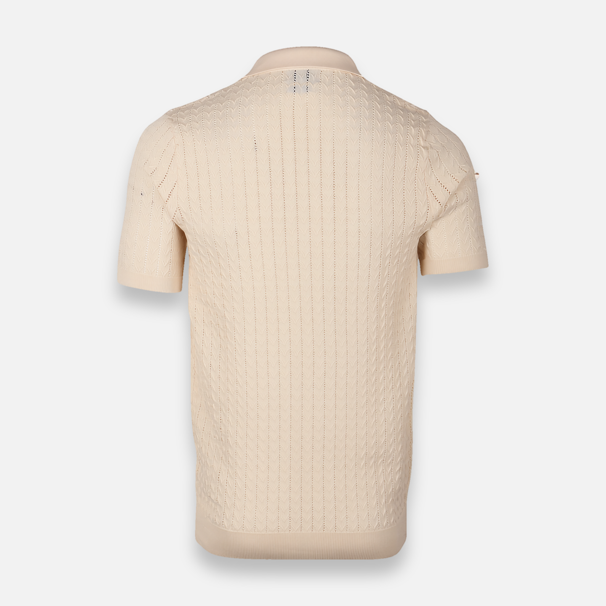 Men Plain Knitted Short Sleeve Shirt