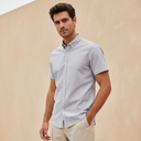 Men Plain Oxford Short Sleeve Shirt