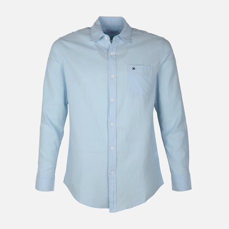Men Woven Long Sleeve Plain Shirt