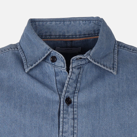 Men Plain Denim Long Sleeve Shirt