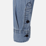 Men Plain Denim Long Sleeve Shirt