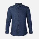 Men Plain Denim Long Sleeve Shirt