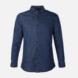 Men Plain Denim Long Sleeve Shirt