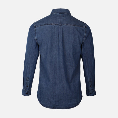 Men Plain Denim Long Sleeve Shirt