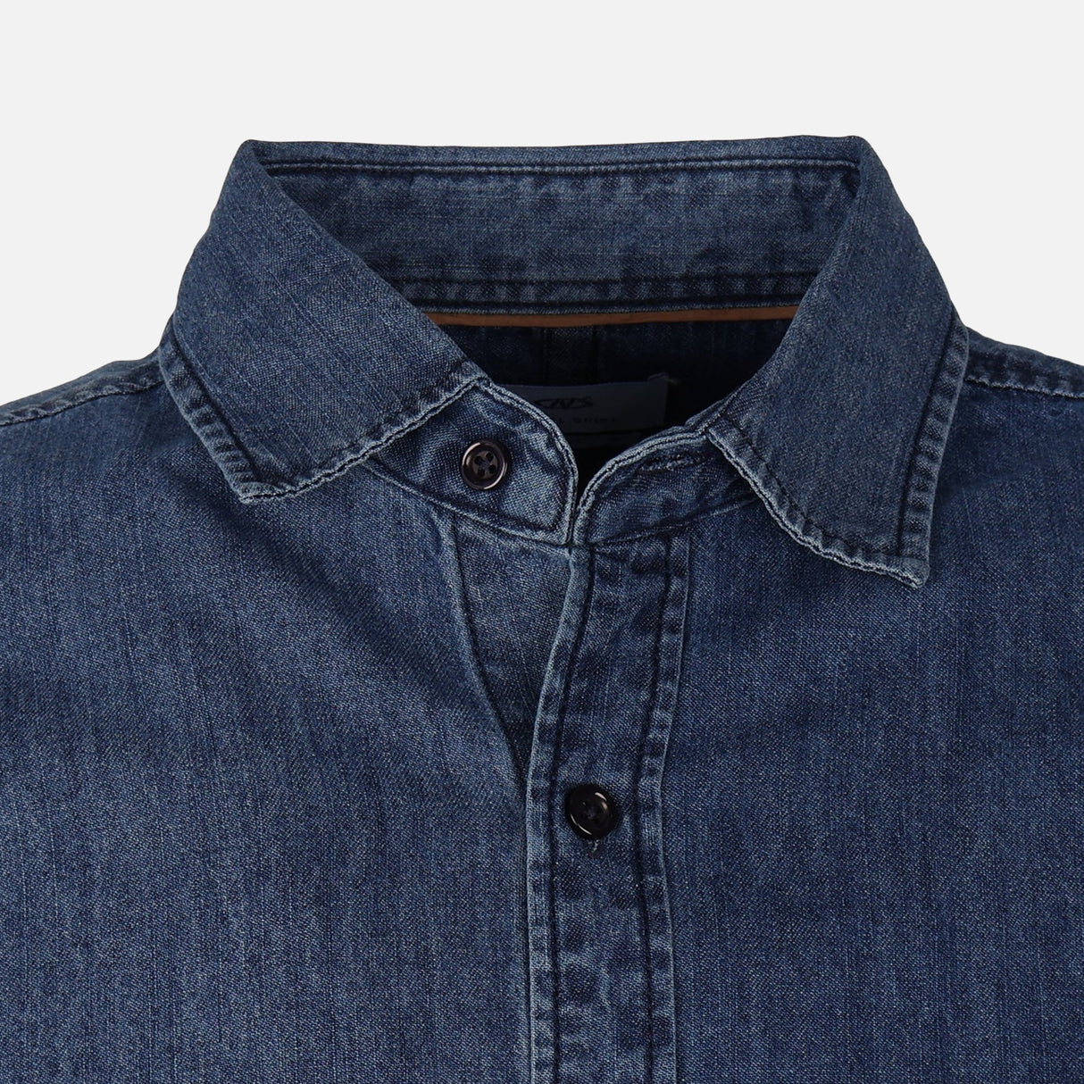 Men Plain Denim Long Sleeve Shirt