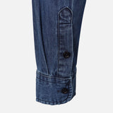 Men Plain Denim Long Sleeve Shirt
