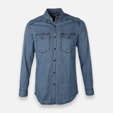 Men Denim Shirt Long Sleeve