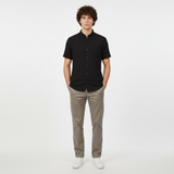 Men Plain Woven Short Sleeve Shirt
