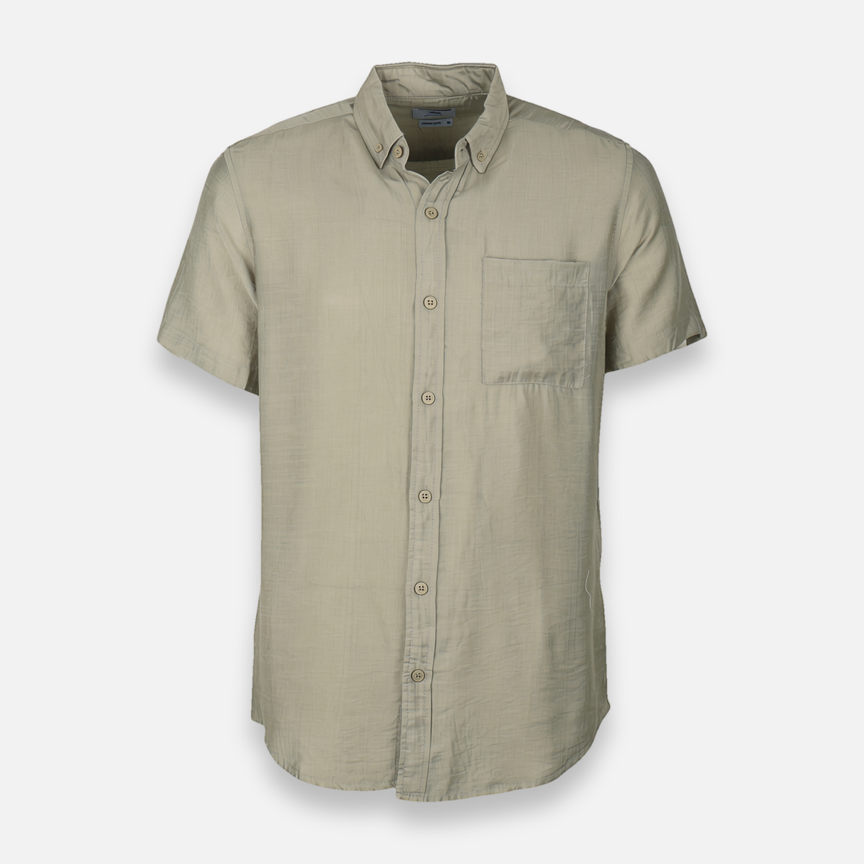 Men Plain Woven Short Sleeve Shirt
