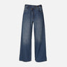 WOMEN CROSSED WAIST WIDE LEG PANT JEANS