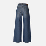 WOMEN CROSSED WAIST WIDE LEG PANT JEANS