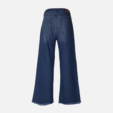 WOMEN WIDE LEG MID WAIST PANT JEANS