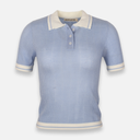 Women Knitted Polo T-Shirt Short Sleeve