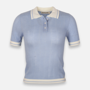 Women Knitted Polo T-Shirt Short Sleeve