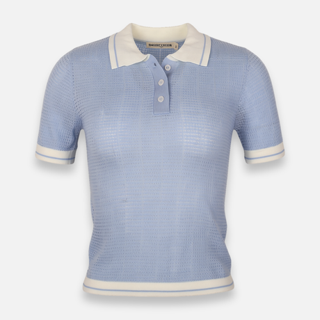 Women Knitted Polo T-Shirt Short Sleeve