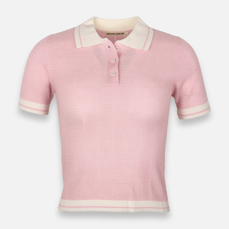 Women Knitted Polo T-Shirt Short Sleeve
