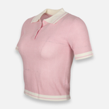 Women Knitted Polo T-Shirt Short Sleeve