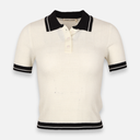 Women Knitted Polo T-Shirt Short Sleeve