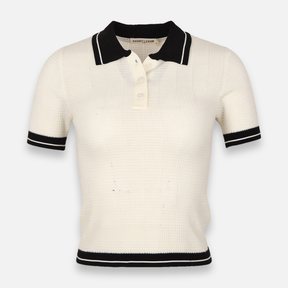 Women Knitted Polo T-Shirt Short Sleeve