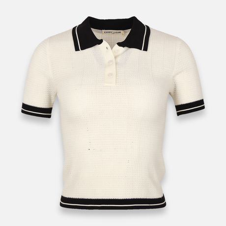 Women Knitted Polo T-Shirt Short Sleeve