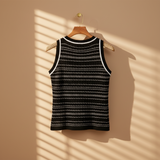 Women Sleeveless Crochet Knit Top