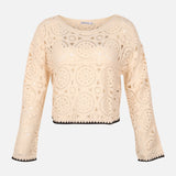 Women Crochet Long Sleeve Top