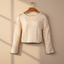 Women Crochet Long Sleeve Top