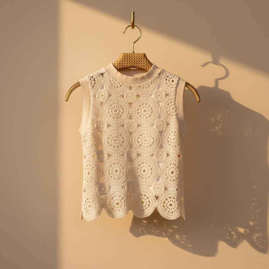 Women Crochet Sleeveless Top