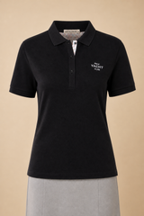 MNBFS72A WOMEN'S A BASIC PQ POLO / MNBFS72A WOMEN'S A BASIC - BLACK - on model