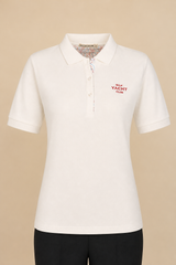 MNBFS72A WOMEN'S A BASIC PQ POLO / MNBFS72A WOMEN'S A BASIC - WHITE - on model