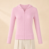 MNBFS77 WOMEN'S WAFFLE HOODIE / MNBFS77 WOMEN'S WAFFLE HOODI - SOFT PINK - on model