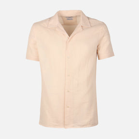 Men Woven Plain Short Sleeve Shirt 