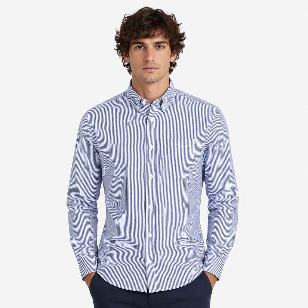 Men Striped Shirt Long Sleeve