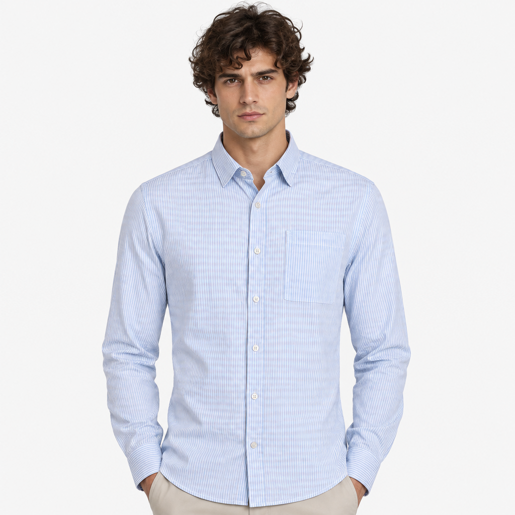 Men Striped Shirt Long Sleeve