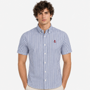 Men Striped Shirt Short Sleeve