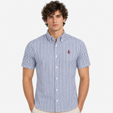 Men Striped Shirt Short Sleeve