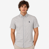 Men Striped Shirt Short Sleeve