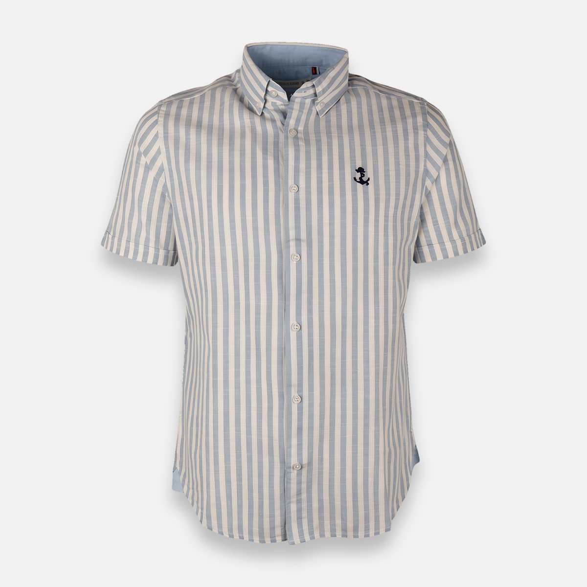 Men Striped Shirt Short Sleeve