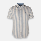 Men Striped Shirt Short Sleeve