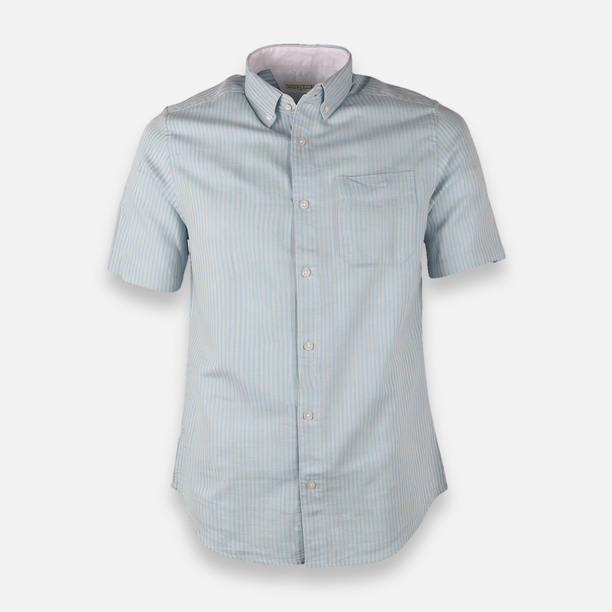 Men Striped Shirt Short Sleeve
