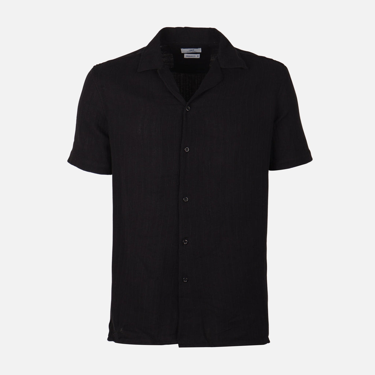 Men Woven Plain Short Sleeve Shirt 