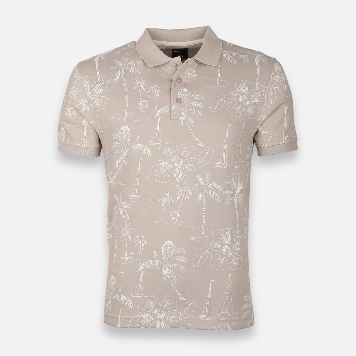 Men Casual Short Sleeve All-Over Print Polo