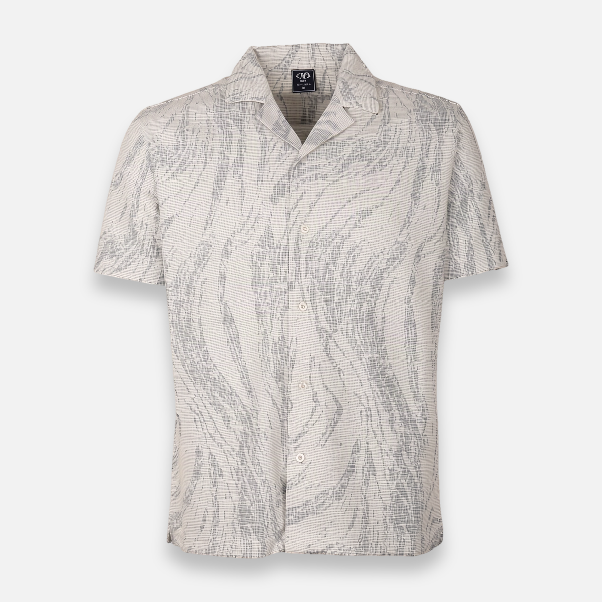 Men Jacquard Short Sleeve All-Over Print Shirt