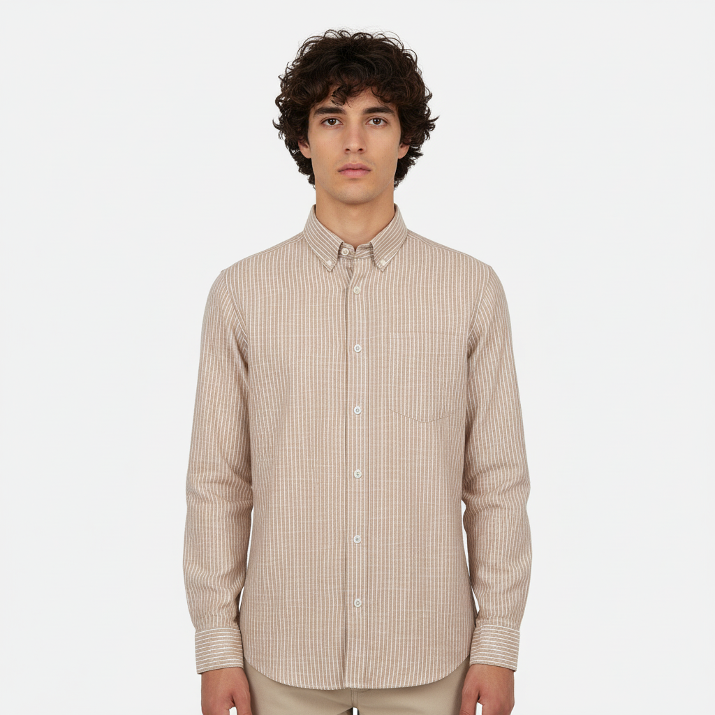 Men Linen Formal Shirt Long Sleeve