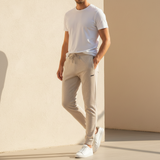 Men Basic Spandex Jogging Pants Slim Fit