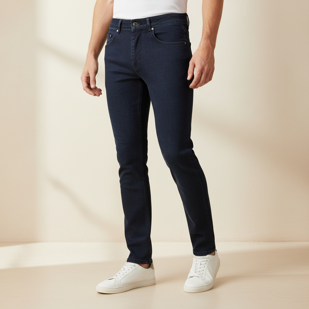 Men Basic Denim Pants Jeans