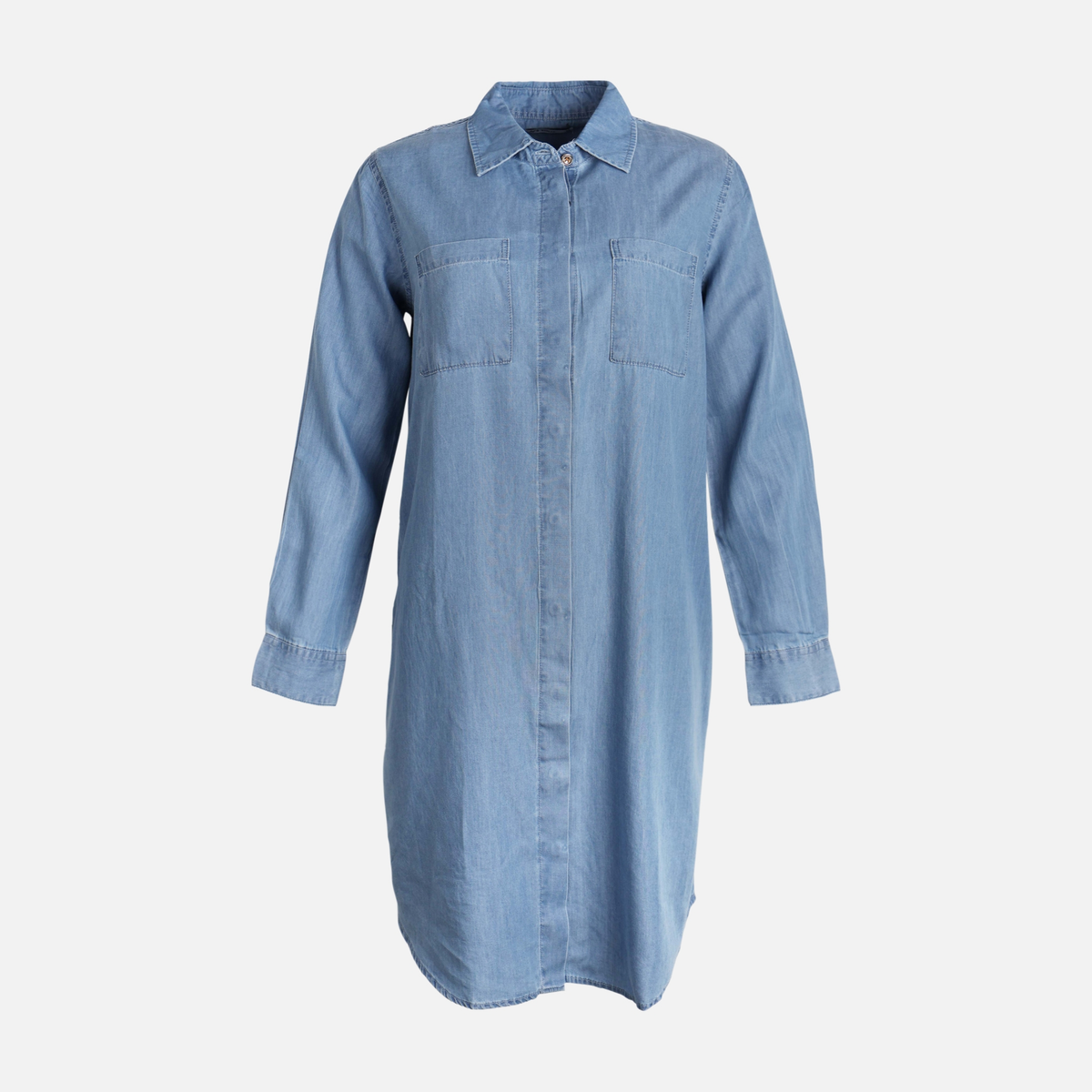 Women Long Sleeve Denim Long Shirt