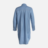 Women Long Sleeve Denim Long Shirt