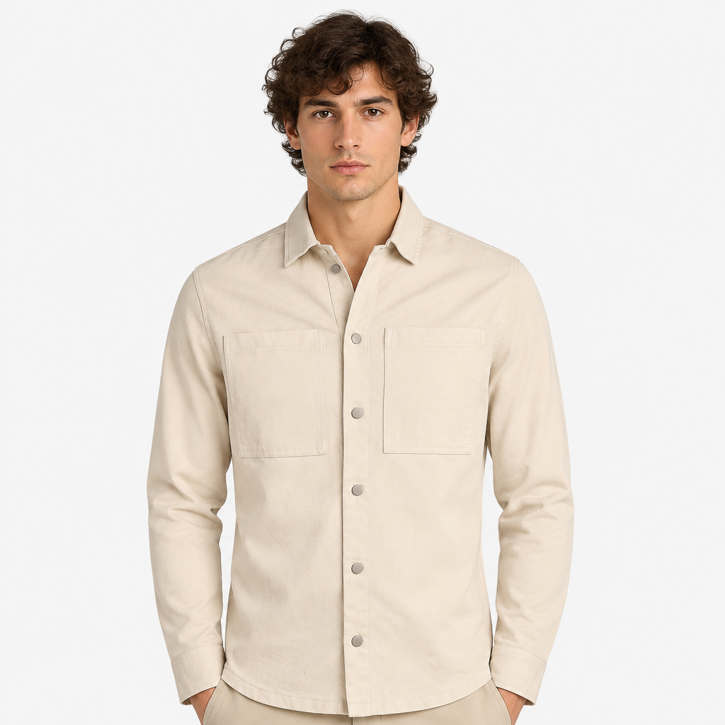 قميص دنيم رجالي بأكمام طويلة