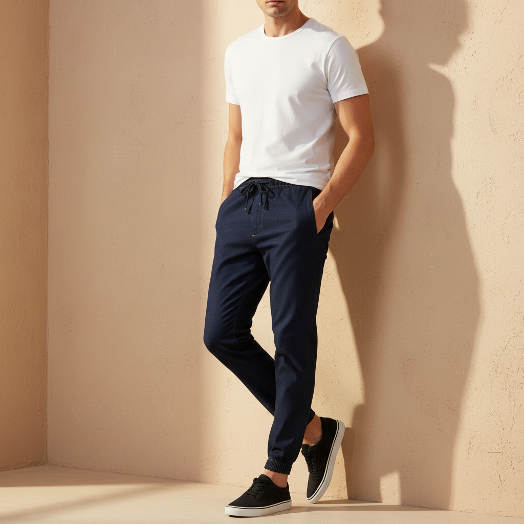 Mens Denim Cargo Pants Jeans